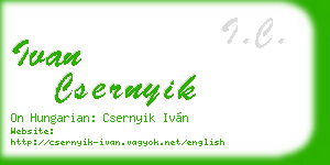 ivan csernyik business card